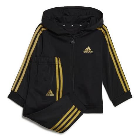 adidas anzug baby schwarz gold|adidas Essentials Shiny Hooded Trainingsanzug Baby .